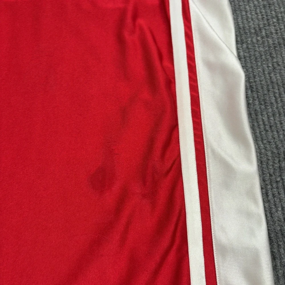 Nike Jersey Mens XL Red Nylon Polyester Striped‎ V Neck Athletic Sportswear